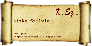 Kitka Szilvia névjegykártya