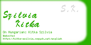 szilvia kitka business card